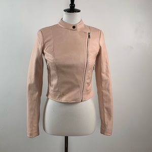 BAR III Pink Faux Leather Jacket